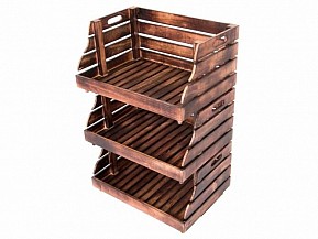 Sada stohovatelných bedýnek DIVERO 3 ks - 49 x 35 cm