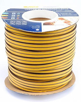 Těsnění do oken a dveří samolepící, 9 x 5,5 mm, TYP P, hnědý