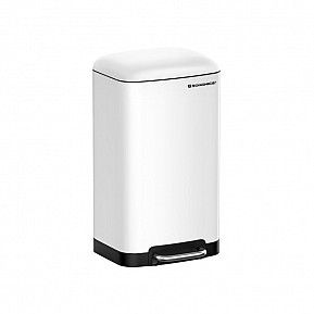 Kuchyňský odpadkový koš 30 l bílý, pedál, tiché zavírání