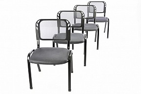 Sada 4 stohovatelných kongresových židlí, šedá