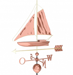 Dekorativní měděná korouhvička plachetnice, 135 cm