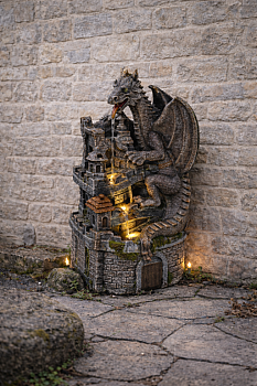 STILISTA Zahradní fontána Drak, 34 x 23 x 50 cm