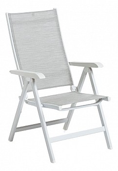 Zahradní polohovací křeslo BASIC PLUS, bílá/světle šedá