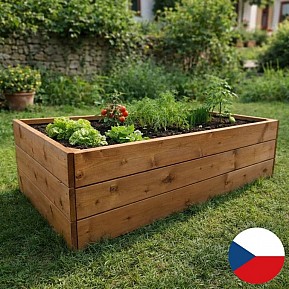 Dřevěný vyvýšený záhon 163 × 78 × 42 cm – masivní smrk