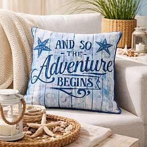 Dekorační polštářek se vzhledem modrého dřeva, 40 x 40 cm