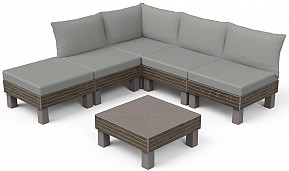 Zahradní plastový set ELEMENTS SIGNATURE, hnědý