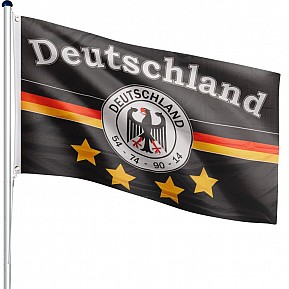FLAGMASTER Vlajkový stožár vč. vlajky německého týmu, 650 cm