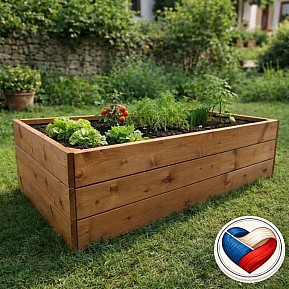 Dřevěný vyvýšený záhon 163 × 78 × 42 cm – masivní smrk