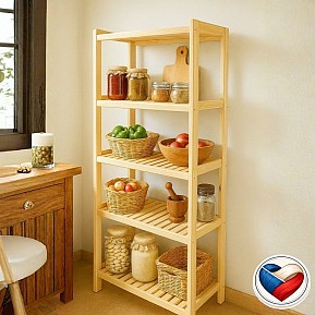Dřevěný regál z borovice 5 polic 173x80x33 cm