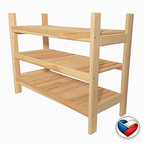 Dřevěný policový regál 3 police 60×54×25 cm, česká výroba