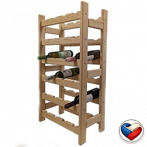 Dřevěný stojan na víno 24 lahví 44×90×25 cm, česká výroba