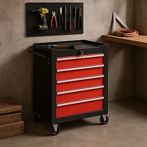 Pojízdný dílenský vozík na nářadí 5 zásuvek, 61 x 77 cm