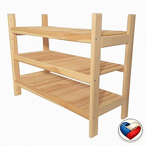 Dřevěný policový regál 3 police 60×64×25 cm, česká výroba