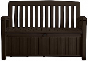 Zahradní lavice s úložným prostorem PATIO, hnědá