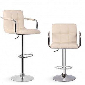 MIADOMODO Barová židle 2ks, s područkami, béžová