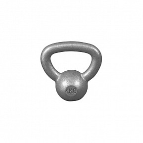 Gorilla Sports Kettlebell činka, litinová, šedá, 4 kg