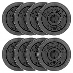 MAXXIVA Sada 8 závaží na činky celkem 10 kg, litina, černá