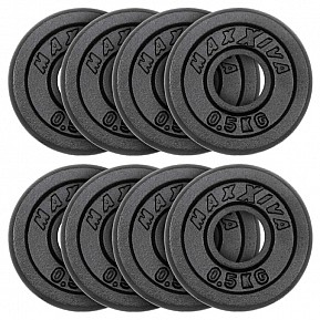 MAXXIVA Sada 8 závaží na činky celkem 4 kg, litina, černá