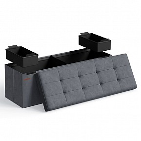 Skládací lavice s úložným prostorem 38 x 110 x 38 cm, šedá