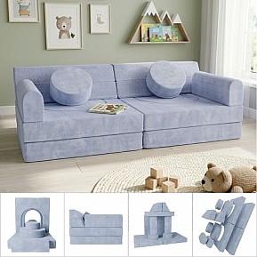 Designová modulární pohovka pro děti 150 cm, světle modrá