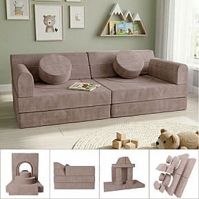 Designová modulární pohovka pro děti 150 cm, pudrová