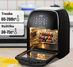 Horkovzdušná trouba a fritéza 12 l s programy a sušičkou