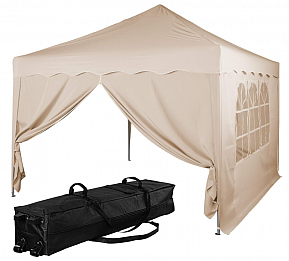 Zahradní stan nůžkový INSTENT BASIC 3x3 m + 2 bočnice, béžový