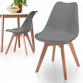 MIADOMODO Sada jídelních židlí, šedá, 2 kusy