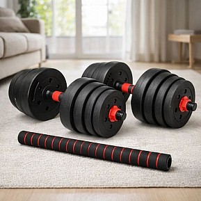 Nakládací činky 2v1 – jednoruční i obouruční, 30 kg