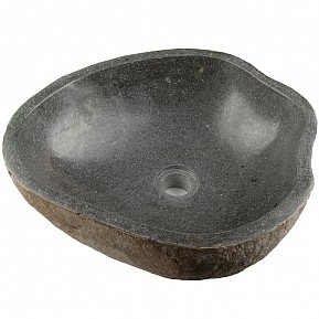 Umyvadlo z přírodního kamene DIVERO, černá 30 x 30 cm