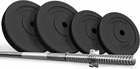 PHYSIONIC Vzpěračský set se závažím, 120 cm, 20kg
