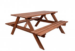 Záhradný set PIKNIK z borovice a gaštanu, 200CM