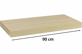 STILISTA Nástěnná police světlé dřevo, 90 cm