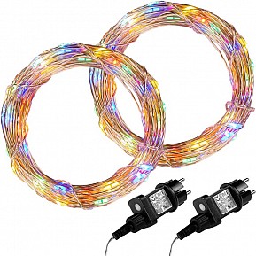 VOLTRONIC Sada 2 kusů světelných drátů 50 LED, barevná