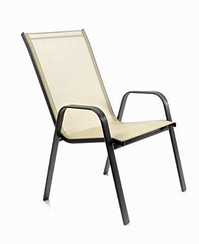 Zahradní stohovatelná židle, 96 x 55 x 71 cm, krémová