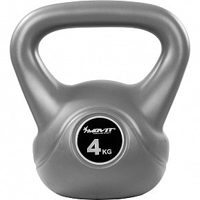 Movit Kettlebell činka, 4 kg, šedá/černá