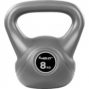 Movit Kettlebell činka, 8 kg, šedá/černá