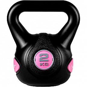 MOVIT Kettlebell činka - 2 kg, černá/růžová