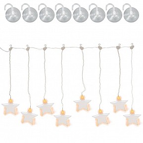 Vánoční světelný závěs, hvězdy, 8 LED, teple bílý