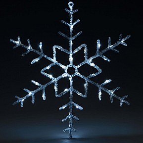 NEXOS Vánoční LED dekorace, sněhová vločka, 42 LED, 55 cm