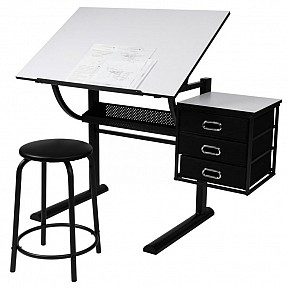 MIADOMODO Psací stůl s taburetem, 90 x 75,5 x 60 cm