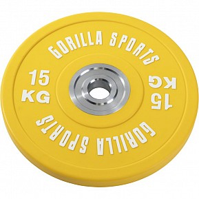 Gorilla Sports Zátěžový kotouč, pogumovaný, 15 KG