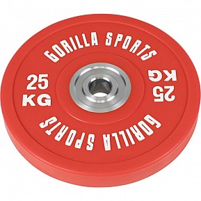 Gorilla Sports Zátěžový kotouč, pogumovaný, 25 KG