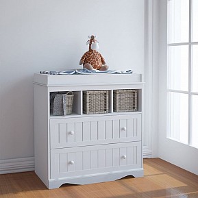 Přebalovací komoda, 2 zásuvky, bílá