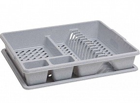 Odkapávač nádobí s podnosem, 45 x 9 x 38 cm, šedá