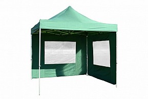 Zahradní párty stan nůžkový PROFI 3x3 m zelený + 2 boční stěny