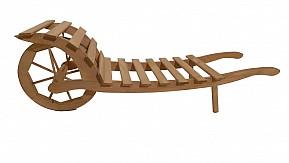 Dřevěný trakař s povrchovou úpravou, 120 x 40 x 42 cm