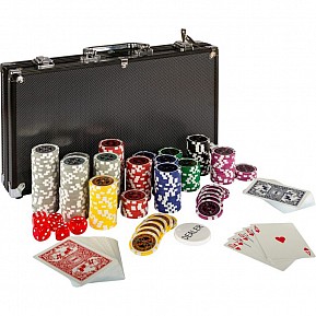 GamesPlanet® Poker set Black Edition, 300 ks žetonů 1 - 1000