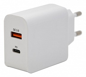 Zástrčka QUICK CHARGE 3.0 230V USB-A / USB-C 18W