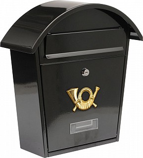 Poštovní schránka se stříškou oblou, černá